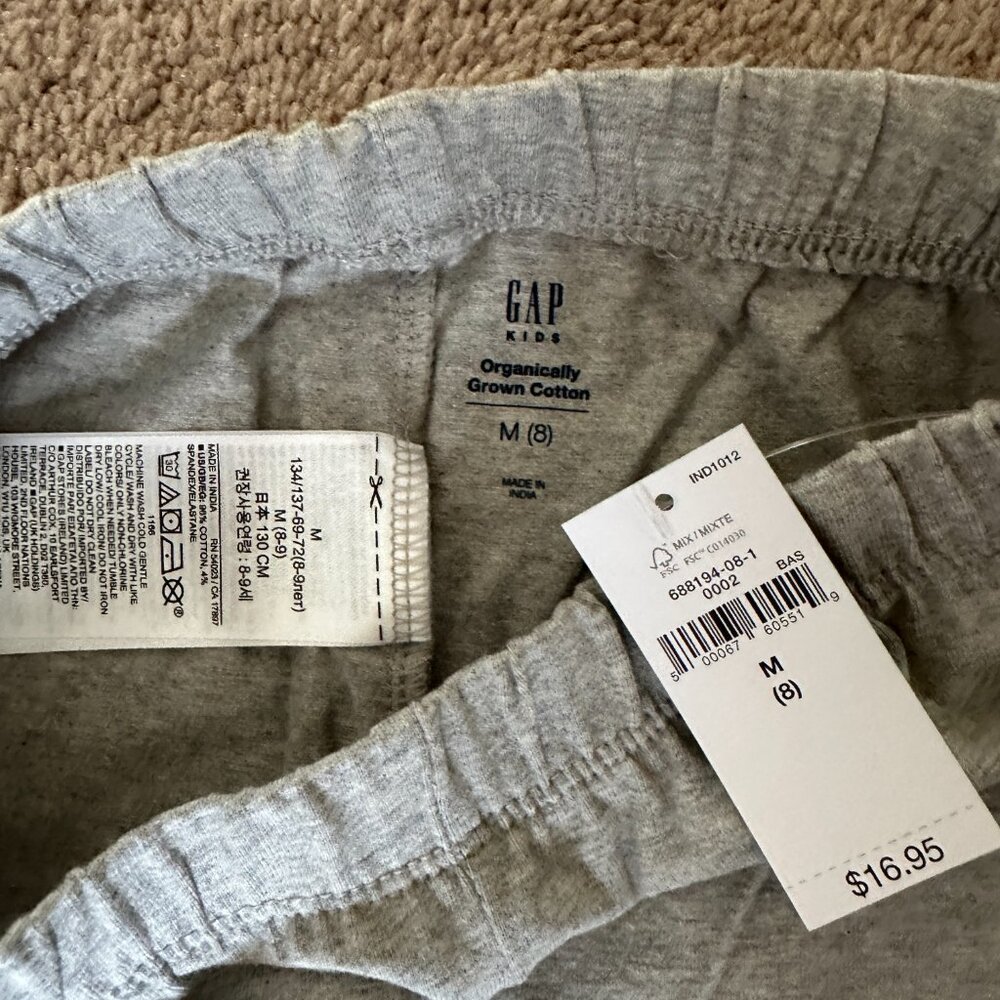 Gap Kids Organically Grown Cotton Gray leggings NWT (8) - Picture 2 of 2